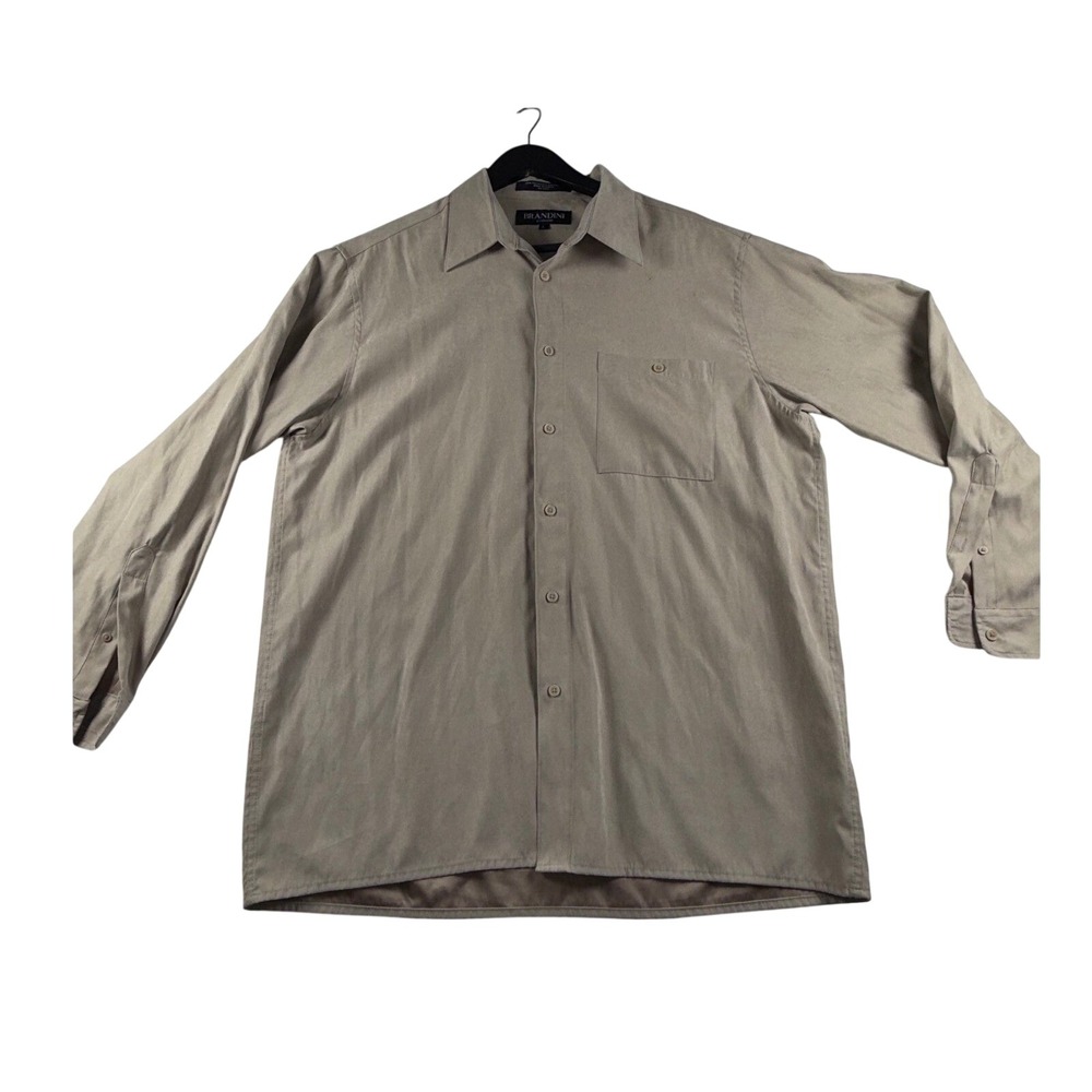 Brandini‎ le collezioni Mens Beige Long Sleeve Button Down Dress Shirt